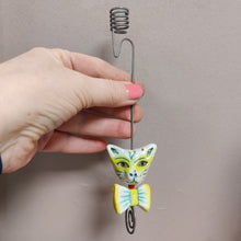 Indlæs billede til gallerivisning Julelysholder kat+sløjfe