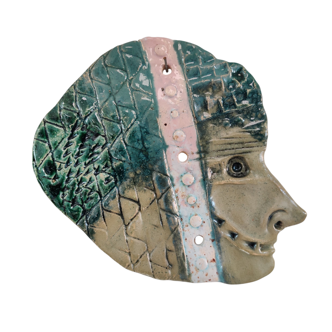 Væghængt grønt portræt