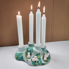 Indlæs billede til gallerivisning Stor adventsstage -grøn bakke med snebolde