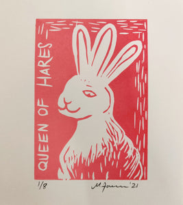 Queen of Hares. Linoleumssnit